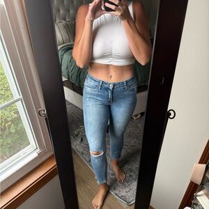 Flying Monkey Blue Skinny Jeans with Distressed Details